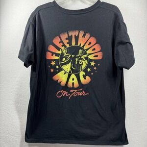 Fleetwood Mac Shirt Mens XL Black On Tour Concert Graphic Band Rock Tee